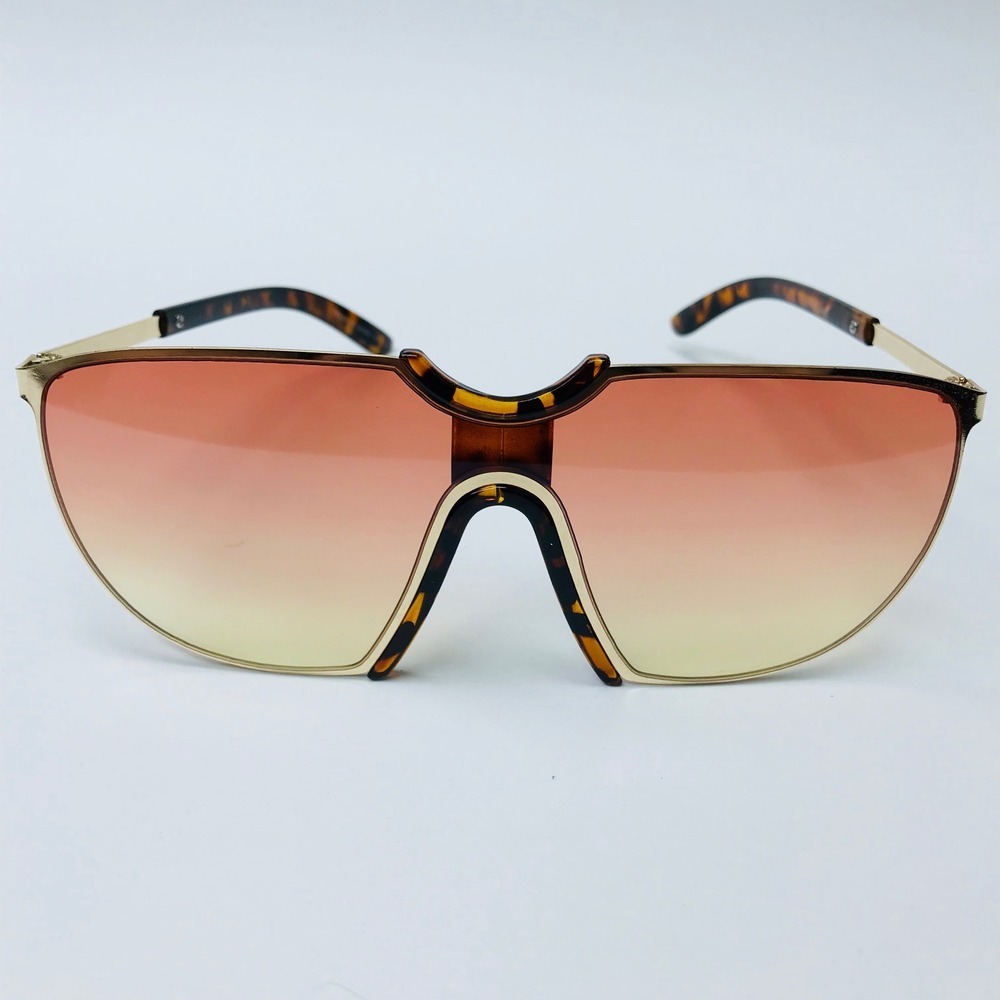 Sunglasses Rimless Orange Yellow Flat Lens Fashion Trendy Uv400 Protect‎ Gafas